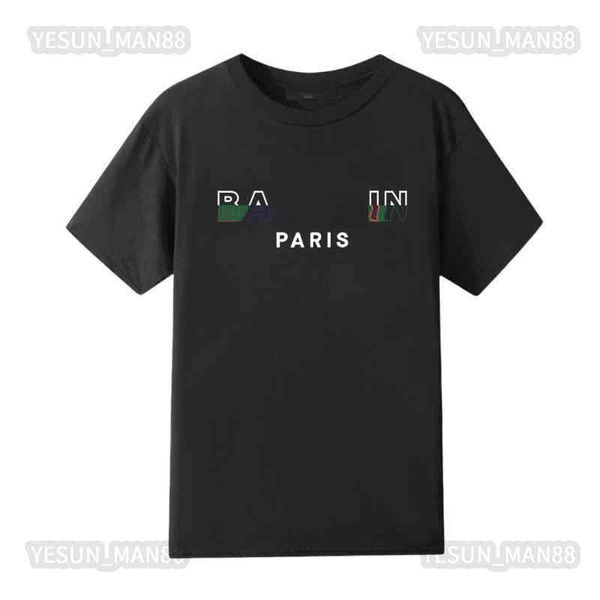 Digner Summer Port Fashion Balman Classic maniche corte Parigi Lettera stampata T Shirt Uomo e donna Coppie Loose High Street Tee270z