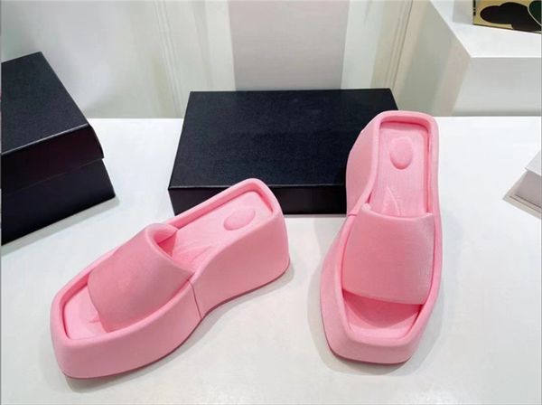 

summer slipper woman 2022 womens platform sandal wedges shoes silk fabrics women slippers sandels for female sandalias, Black