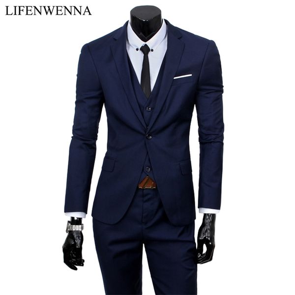 

singlebreasted jacket formal dress men suit set wedding suits groom tuxedos jacketpantsvest 220705, White;black