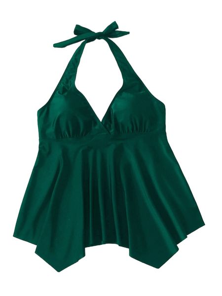 

plus hanky hem halter tankini s8uy#, White;black