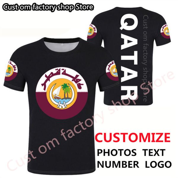 STATO DEL QATAR fai da te numero nome su misura gratuito qat T Shirt Summer Trendy manica corta Top Uomo Donna Tees 220616