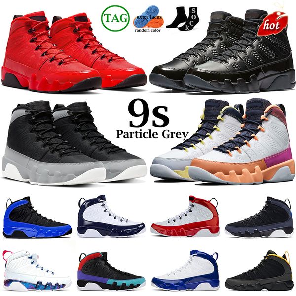 

2022 men basketball shoes 9s jumpman 9 particle grey change the world chile red university gold blue oregon ducks mens trainers sports, Black