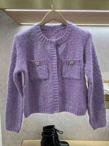 

women's sweaters fadan  family spring and summer french style small fragrance round neck pearl button knitted cardigan short coat, White;black