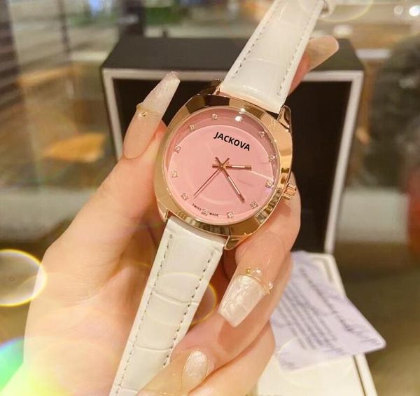 Relógio de quartzo feminino de moda mais popular de moda popular de 33 mm de couro genuíno, senhoras de cistas, super bem -intencionado, amantes de relógio de relógio de relógio de relógio de relógio