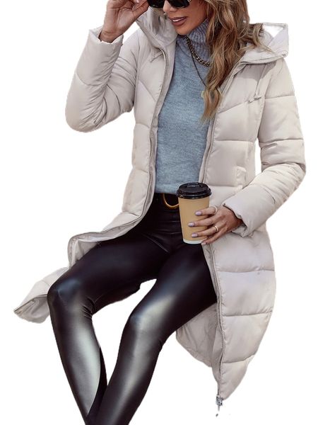 

zip up hooded puffer coat j8rp#, Black