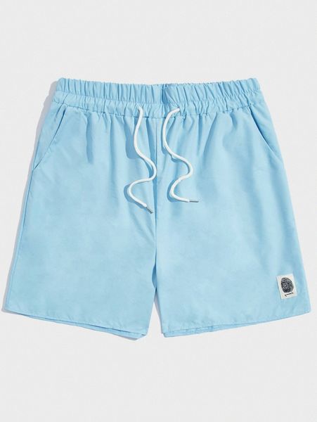 

romwe guys fingerprint graphic drawstring shorts i3w4#, White;black