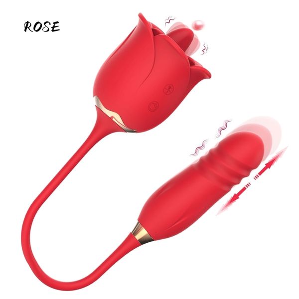 Massager di giocattoli per sesso Y giocattoli per uomini Lingua di fiori di rosa adulto dildo vibratore vibratore clitoride succhiare e leccare donne giocattoli vibranti