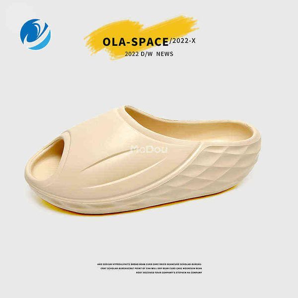 

slippers mo dou summer new fashion men slippers thick sole eva outdoor waterproof beach slides platform cool sneakers 220428, Black