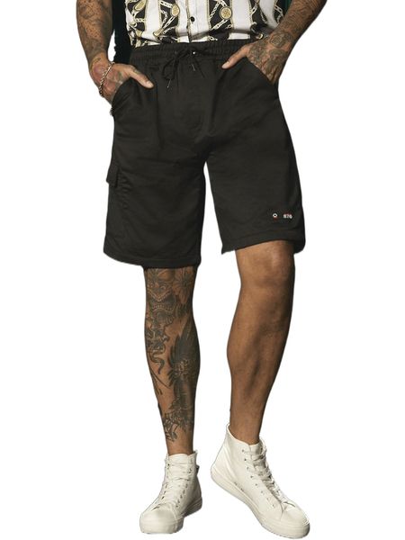 

men letter patched flap pocket shorts c1ry#, White;black