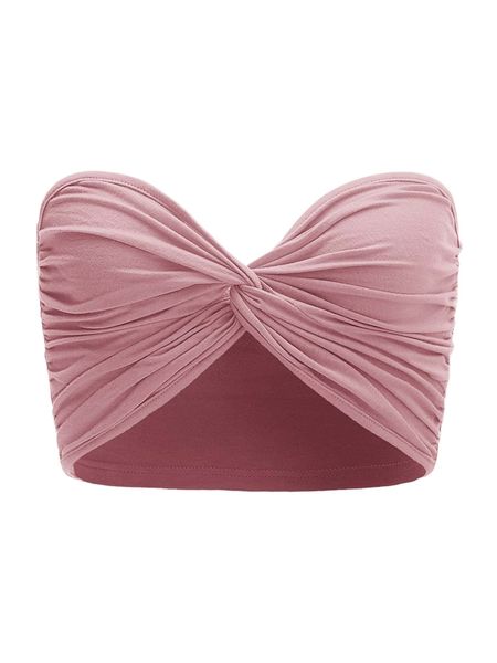 

plus solid twist front crop tube k0ks#, Black