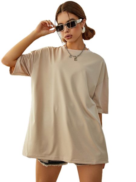 

solid drop shoulder tee p0gs#, White