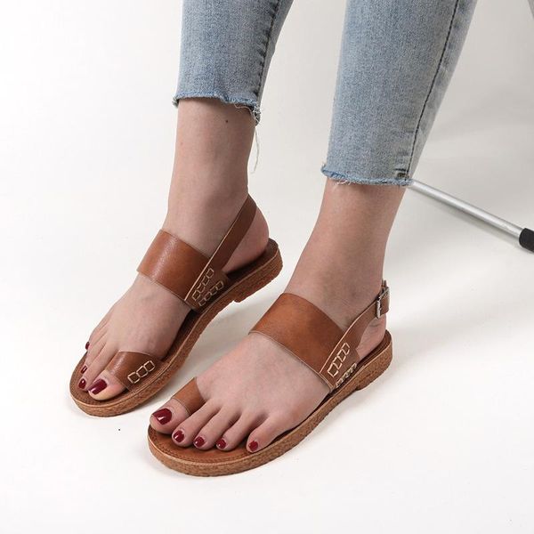 

sandals women's stylish and comfortable buckle ls with a strap flat, Black
