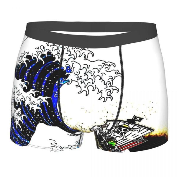 Underpants The Great Off Kanegawa One Piece Monkey D. Luffy Anime japonês Homme Panties Male Roupa Ventilate Underpants