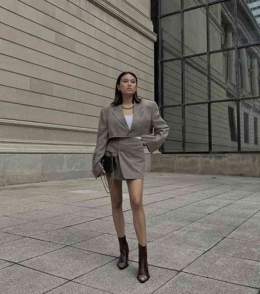 

xikom 2021 women two piece set solid vintage office lady single button blazer female fashion slim high waist skirt suit j220813, White;black