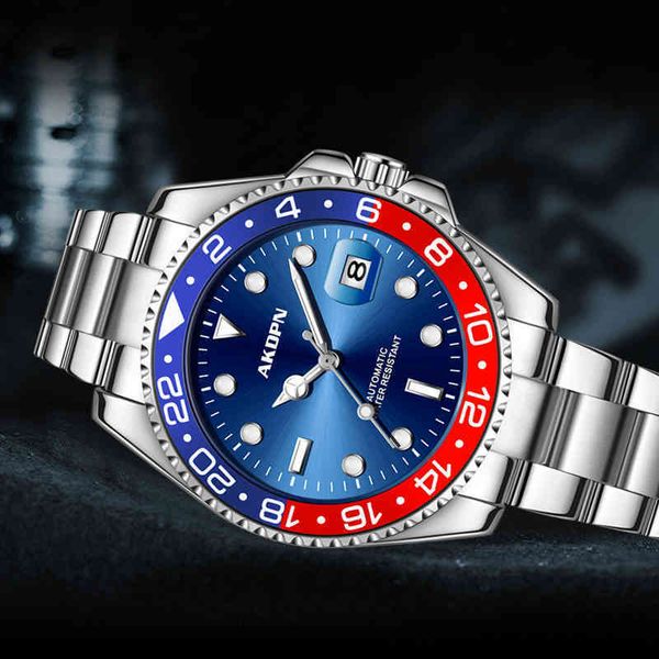 

classic business mens mechanical watch alloy case waterproof simple fashion r olexables, Slivery;brown