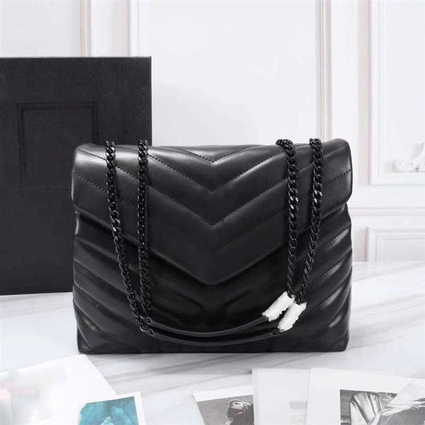 

designer handbags square fat loulou chain bag real leather women's bag large-capacity shoulder bags 25cm and 32cm high qu2294