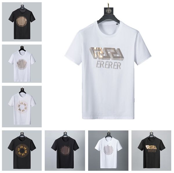 

short sleeve clothing mens tees summer cotton men's t-shirt printed letter correction crew neck for lovers casual fashion bottomed shir, White;black