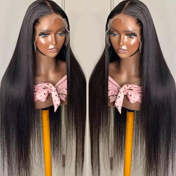 Lace Wigs In 13x4 Hd Transparent Front Human Hair Wig Brazilian Bone Straight Wig For Women PrePlucked 4x4 Closure WigLace