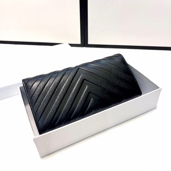 

22ss super trendy style lady purse 5a imported calfskin luxury wallet suppress v check pattern long designer wallets card holder black pink, Red;black