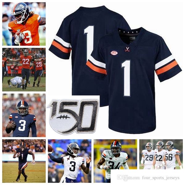

ncaa virginia cavaliers college football jerseys brennan armstrong jersey terrell jana nick grant kurt benkert jerseys custom stitched, Black