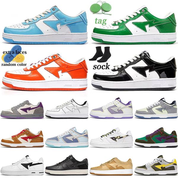 

bathing bapestas baped mens women casual shoes bapesta sk8 sta designer camo black white off green red orange camouflage trainers sports sne
