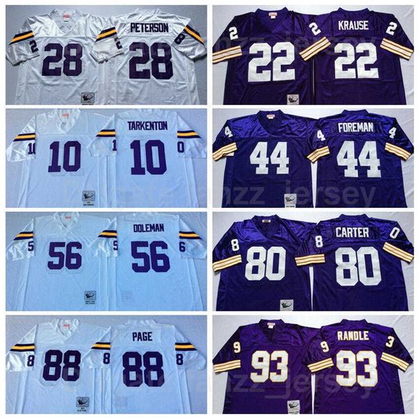 

ncaa vintage football retro 80 cris carter jerseys 56 chris doleman 88 alan page 93 john randle 22 paul krause 28 adrian peterson, Black