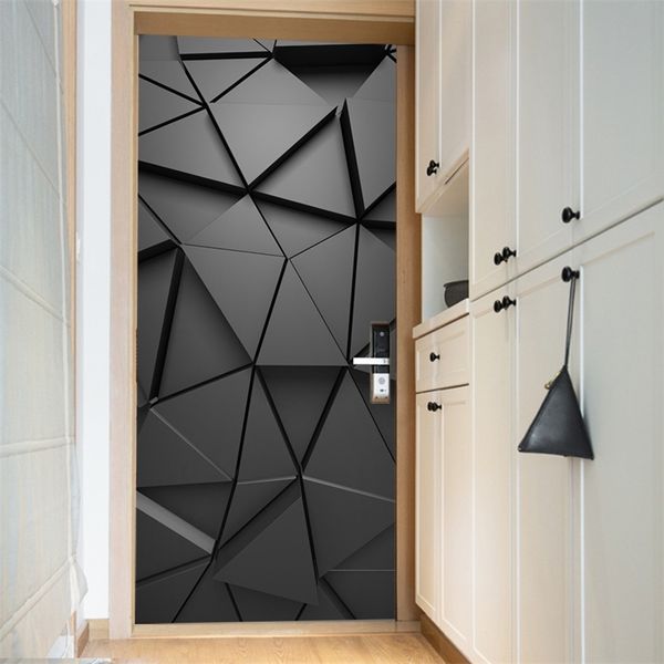 Simulazione effetto 3D incolla porta frigorifero parete camera da letto soggiorno decorazione adesivo carta da parati 220426