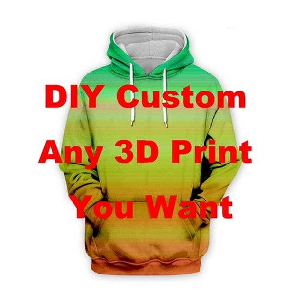 Encomende e coloque ID Número de design personalizado DIY Free 3D All Full Impressed Hoodie Man Zipper Pullover Sweetshirt Jaqueta 220704