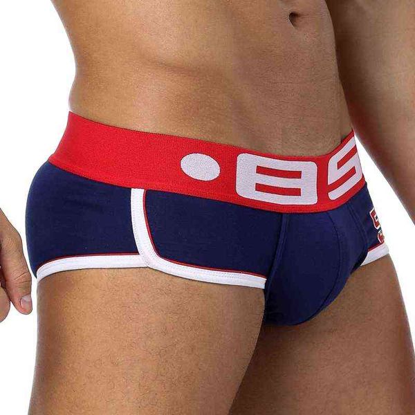 Orlvs Marca Moda Hot Elastic Popular Homens Underwear Algodão Respirável Sexy Spandex Gay Cueca Hombr Homen Briefs G220419