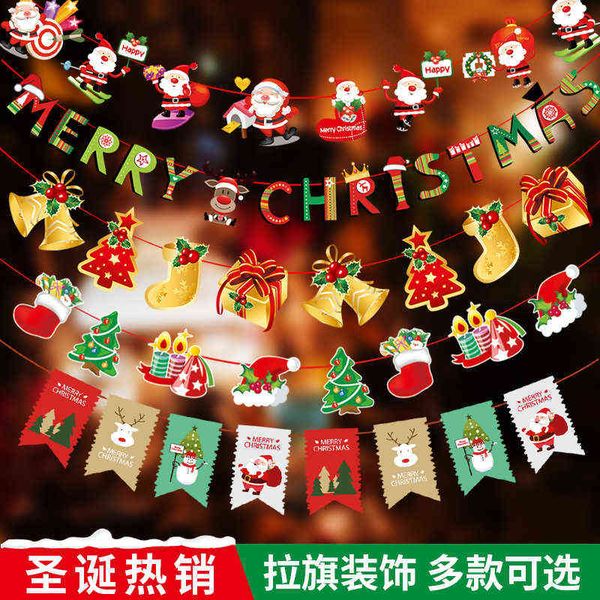 

factory outlet christmas flag hanging flower pendant ornaments shopping mall scene layout kindergarten oq1w