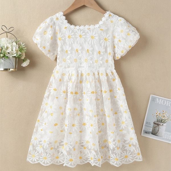 

toddler girls floral embroidery square neck dress she, Red;yellow