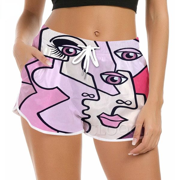 CLOOCL Damen-Shorts, schöne Polynesien-Abstrakte Kunst, 3D-Muster, bedruckt, lässige Fitness-Jogginghose für weiblichen Strand, 220616