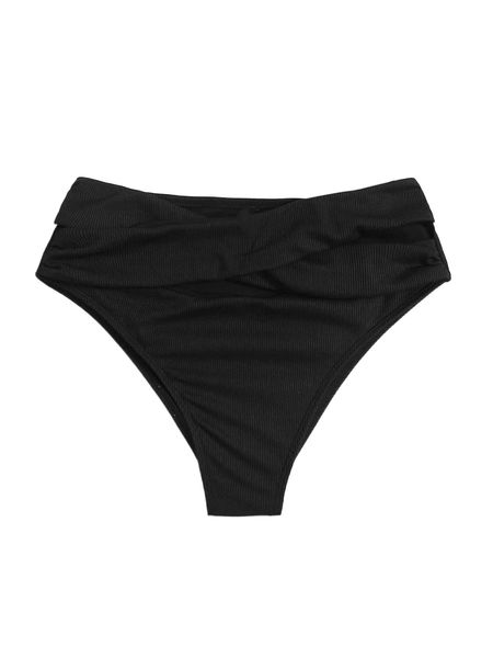 

rib high waisted bikini bottom s7fk#, White;black