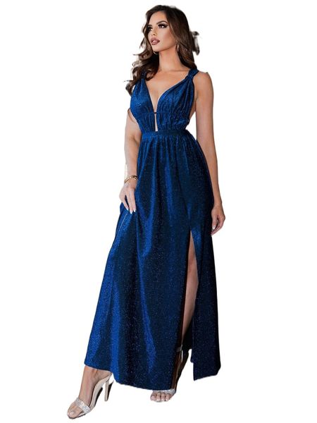 

joyfunear split thigh tie backless dress d3wk#, Black;gray