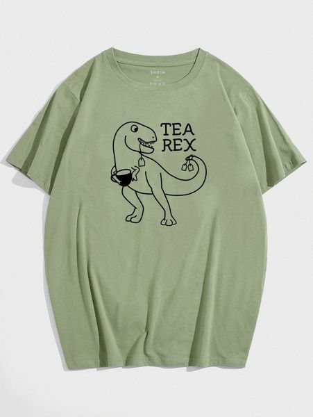 

men cartoon & letter graphic tee q6pt#, White;black