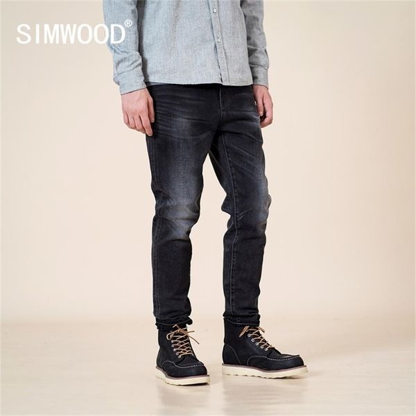 

autumn winter slim fit tapered jeans black denim trousers classical jean brand clothing sj130915 201128, Blue