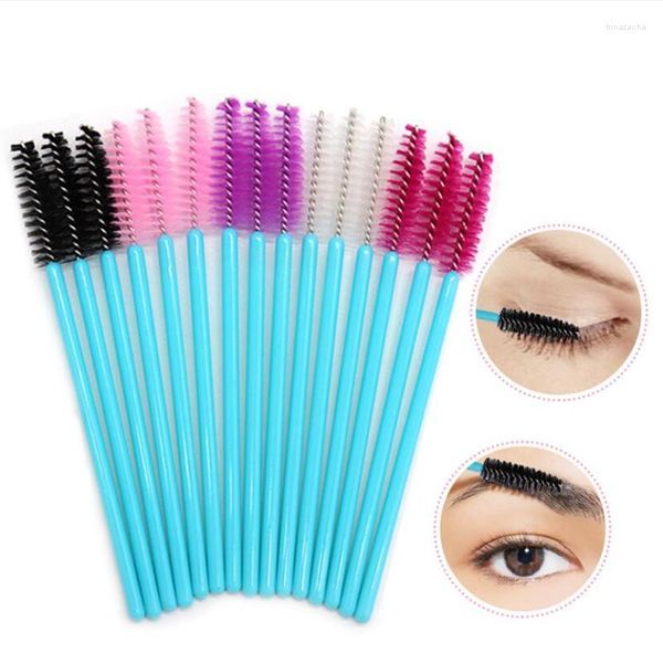 Make-up Pinsel 50 Teile/los Nylon Golden Blue Griff Mascara Wands Applikator Einweg Wimpern Pinsel Für Verlängerung Trin22