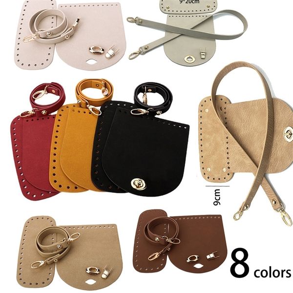 

8colors 4pcs/set artificial leather shoulder bag bottom strap replacement for diy knitting crochet handbag sewing accessories 220817, Black