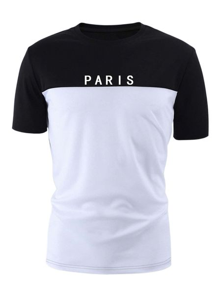 

men two tone letter graphic tee t5rp#, White;black