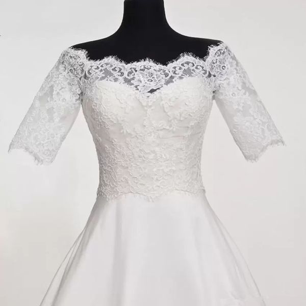 

custom made white ivory bridal wraps jacket bolero bride shawl half sleeve lace wedding accessories wedding jacket wrap