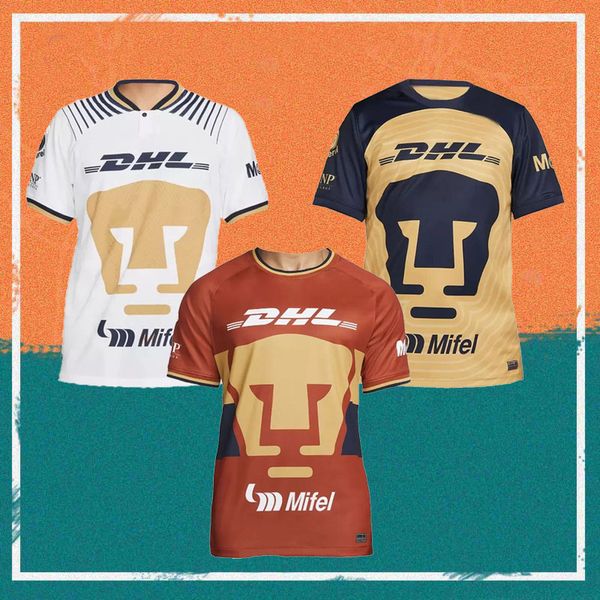 

22/23 unam mexiko home soccer jerseys 2022 club universidad nacional shirt van rankin 3rd castillo football uniform, Black;yellow
