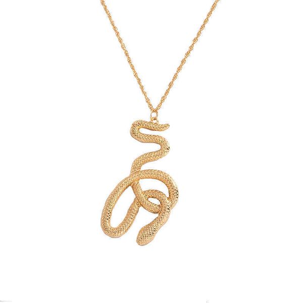 

coiled snake gold necklaces irregular twisted animal pendant for women 2020 statement necklace jewelry, Silver