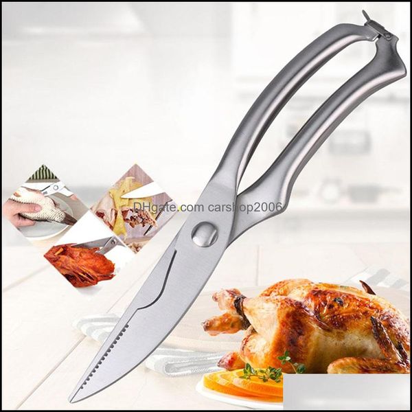 Forbici da cucina Chiusure di sicurezza in metallo Cibo Semi Matic Potry Chicken Bone Fi Dh81P