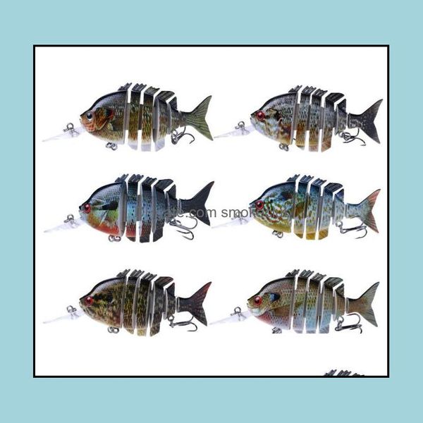 Esche Esche Pesca Sportiva All'aperto 5 Pz 6 Colori 10 Cm/12G 3.93 In/0.42 Oz Snodato Minnow Mtisection Pesce Richiamo Esca Dura Artificiale Bionic Hig