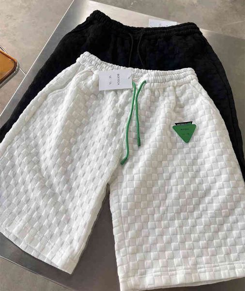 

2022 summer new product baodiejia straight tube micro elastic linen plaid sports shorts casual cotton capris, Black