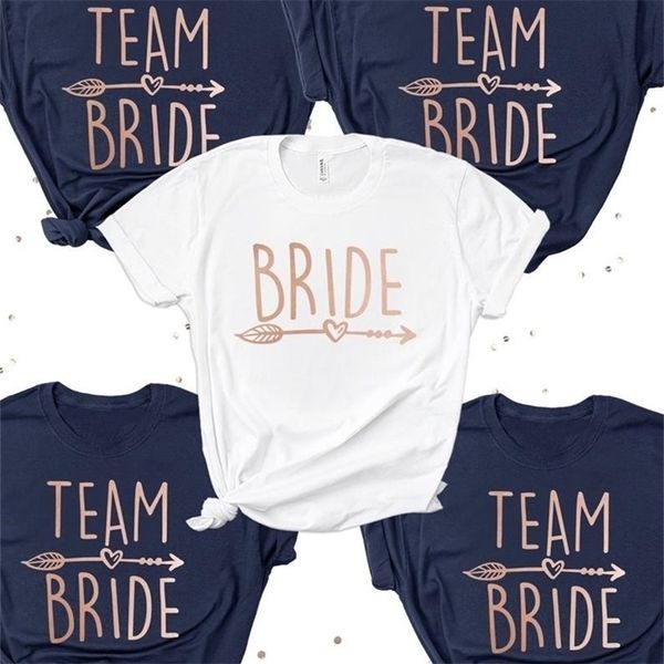 Paddy Design Bachelorette Party Team Bride Tshirt Squad Squad Squad Women Women Top Tee Casual Manga curta Tamas fêmeas camiseta T200110