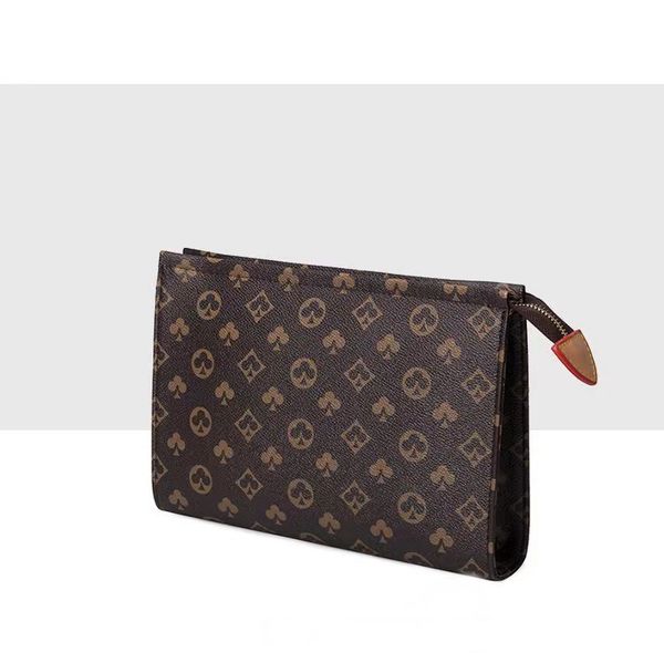 

women designers cosmetic bags hand bag leather waterproof luxurys cases for woman travel toiletry pouch 26cm protection ladies makeup clutch
