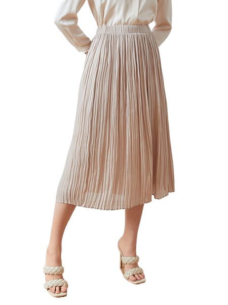 

motf premium flowy midi skirt 20sh#, Black