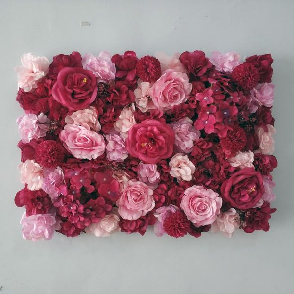 Couronnes de fleurs décoratives 60x40cm, décoration murale de fleurs artificielles, hortensia, pivoine, rose, toile de fond de mariage, décor de boutique, design Floral