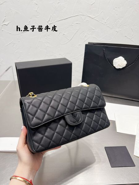 

women's designers shoulder bag luxury tote purse handbag message bags cluth brand classic genuine caviar leather lambskin crossbody gol